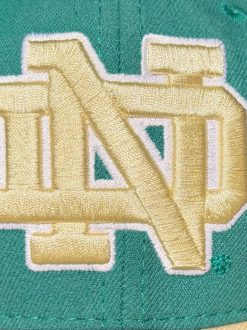 Green and Gold Kids Hat with Embroidered ND Logo